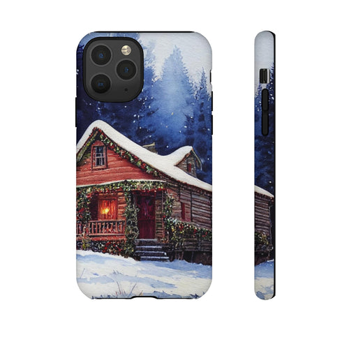 Cozy Christmas Cabin in the Snow - Impact Resistant Phone Case iPhone 11 Pro Matte